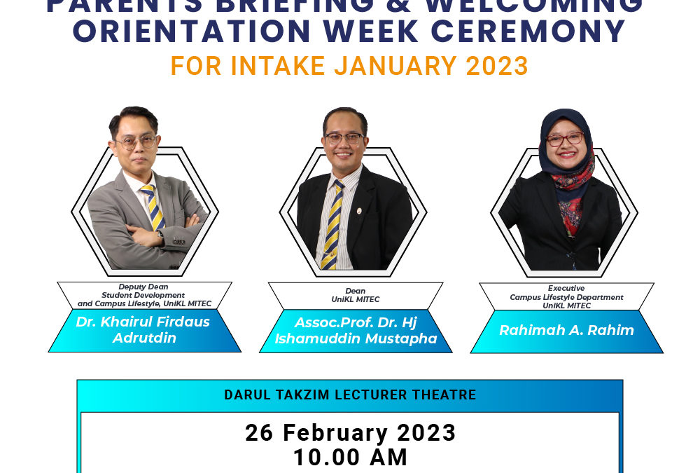 PARENTS BRIEFING AND WELCOMING ORIENTATION WEEK OPENING CEREMONY SESSION FOR INTAKE JANUARY 2023