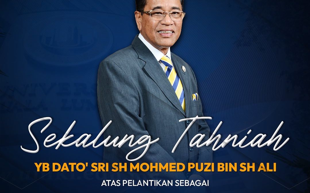 Sekalung tahniah diucapkan kepada YB Dato’ Sri Sh Mohmed Puzi bin Sh Ali